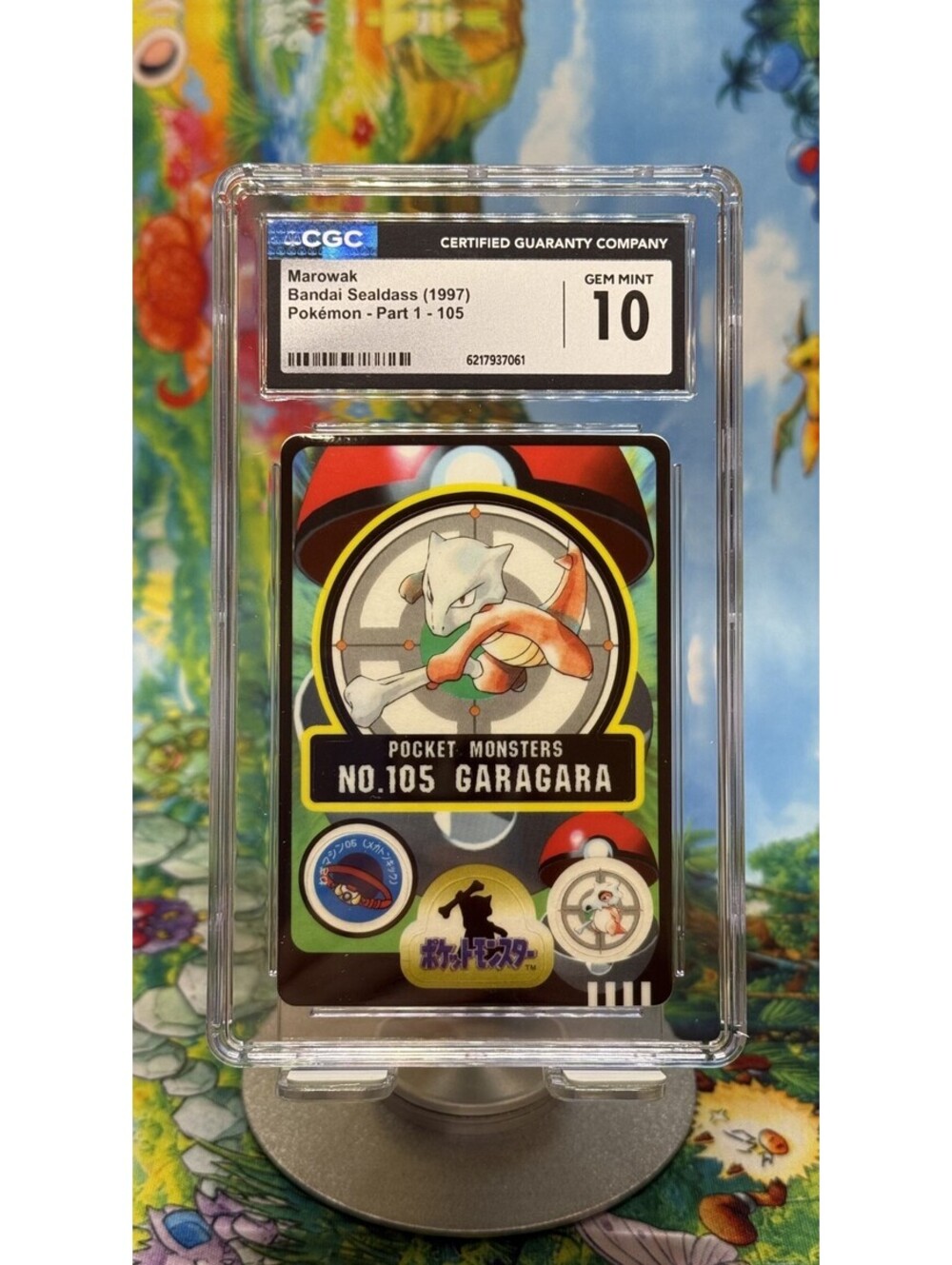 Marowak Bandai Sealdass Part 1 No. 105 1997 Japanese POP9! CGC 10